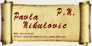 Pavla Mikulović vizit kartica
